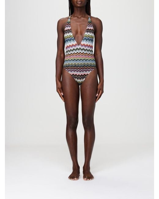 Missoni Multicolor Lurex Viscose One-Piece Swimsuit