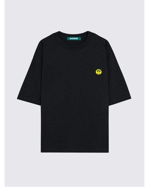 Barrow Black Cotton T-Shirt With Logo for men