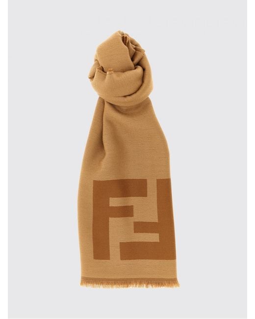 Fendi Natural Ff Virgin Wool Scarf for men