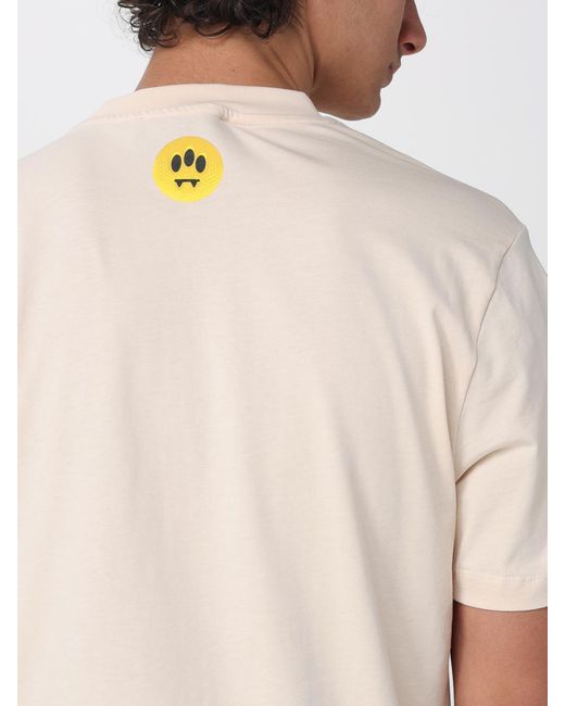 Barrow White Cotton T-Shirt With Logo for men
