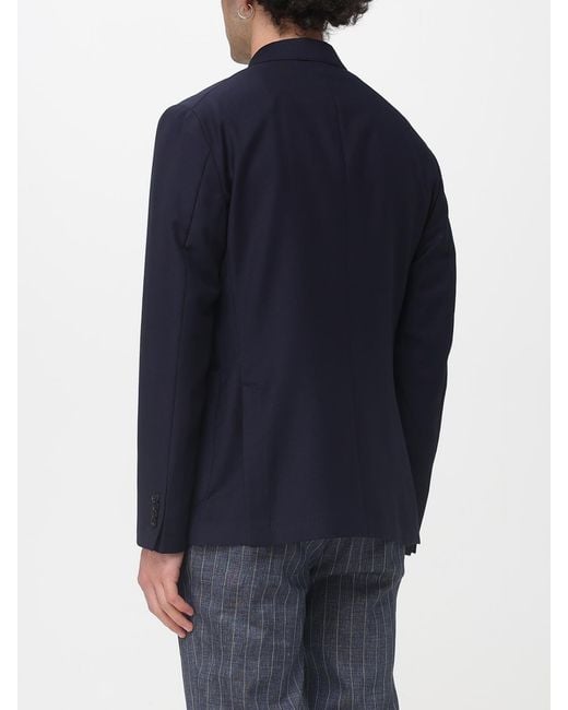 Manuel Ritz Blue Double-Breasted Virgin Wool Blazer for men