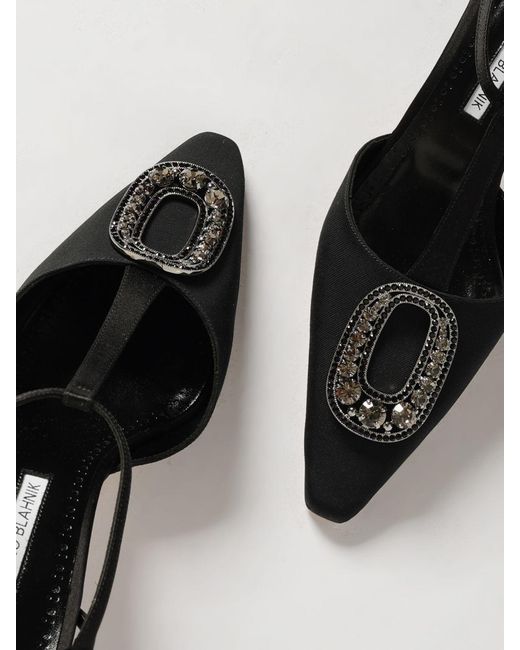Manolo Blahnik Multicolor Takal Twill Pumps With Jewel Buckle
