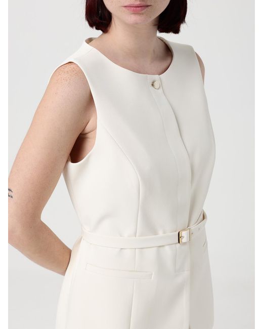Liu Jo White Crepe Vest With Belt