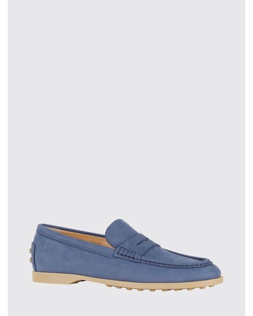 Tod's Blue Nubuck Loafers