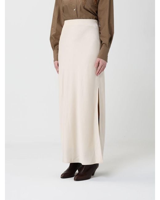 Brunello Cucinelli White Long Satin Skirt