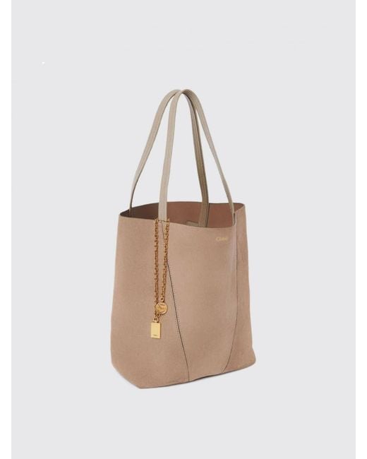 Bolso Tote Spin Chloé de color Natural
