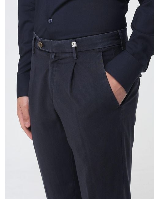 Myths Blue Slim Fit Wool Fresco Trousers for men