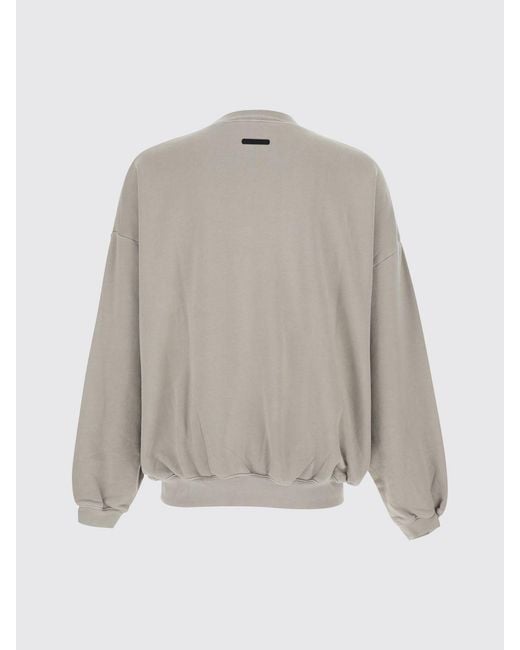 Fear Of God Gray Crewneck Cotton Jumper With Contrast Logo for men