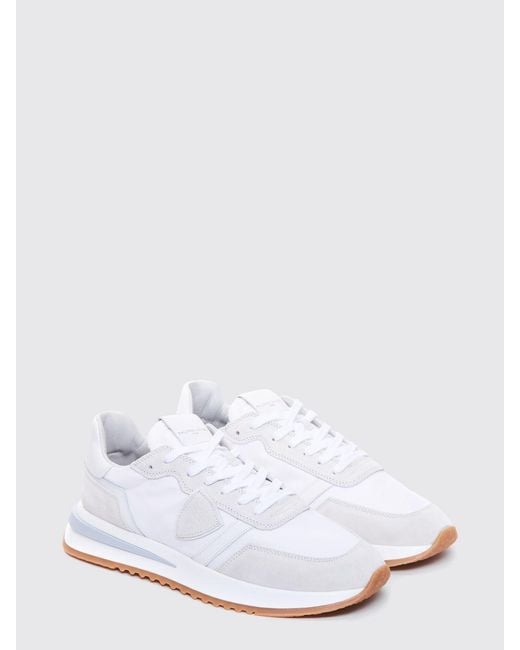 Philippe Model White Suede And Mesh Sneakers for men