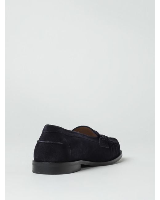 Emporio Armani Blue Suede Penny Loafers for men