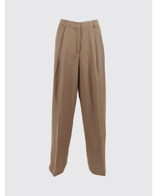 Fabiana Filippi Natural Linen Blend Wide Leg Trousers