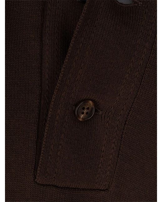 Zanone Brown Cotton Knit Polo Shirt for men