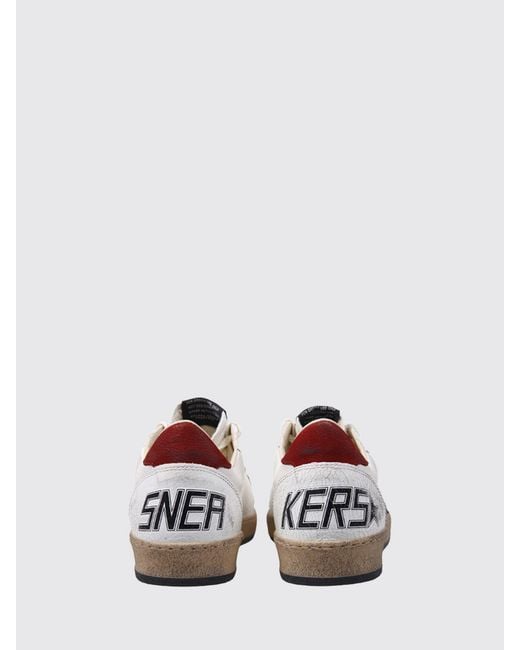 Golden Goose Deluxe Brand White Ball Star Leather Sneakers With Crackle-Effect Details for men