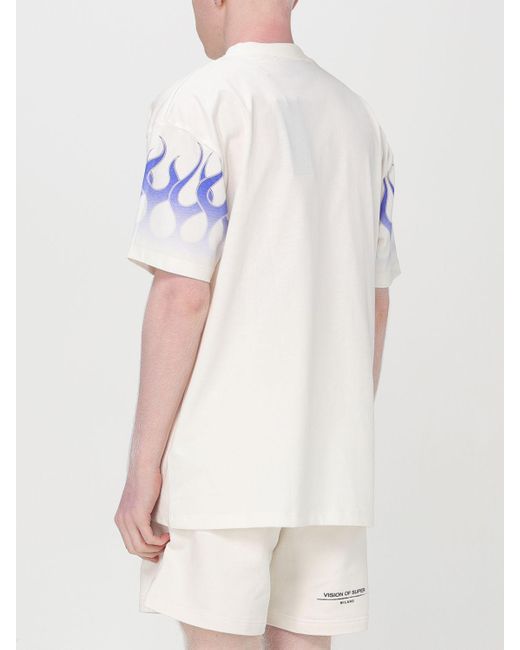 T-shirt in cotone con logo di Vision Of Super in White da Uomo
