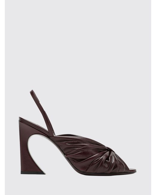 Fendi Brown Arco Draped Nappa Sandals