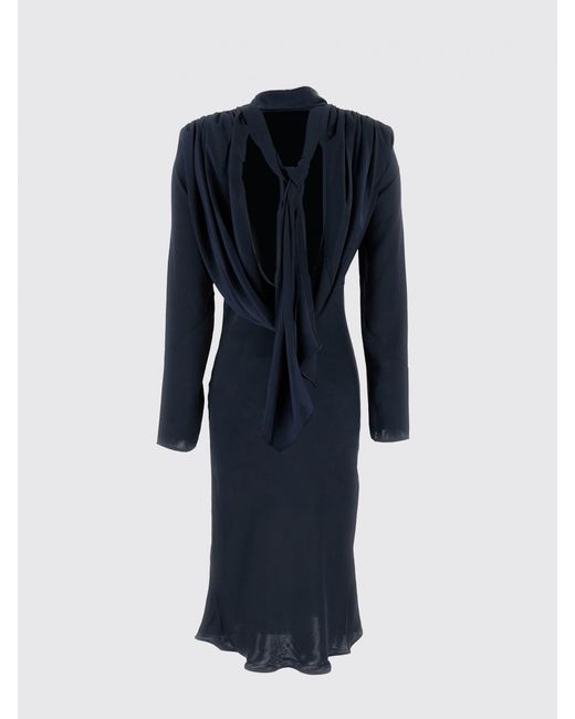 ROTATE BIRGER CHRISTENSEN Blue Crêpe Midi Dress