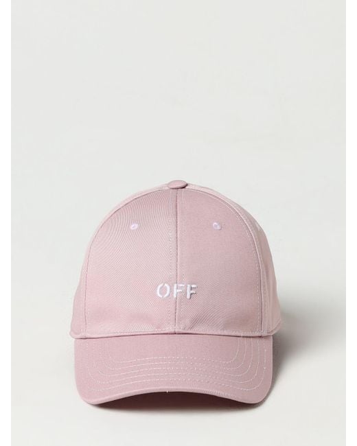 Cappello in cotone con logo di Off-White c/o Virgil Abloh in Pink