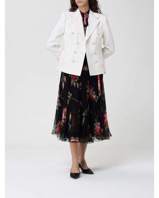 Dolce & Gabbana White Dolce &Amp Gabbana Double-Breasted Virgin Wool Blazer