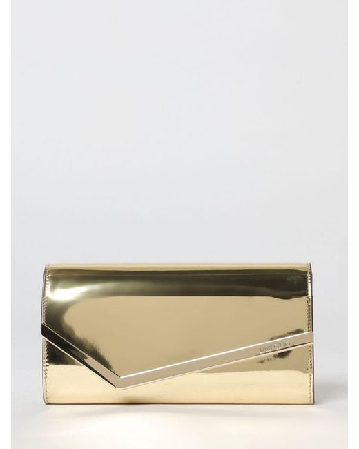 Jimmy Choo Natural Emmie Patent Leather Clutch