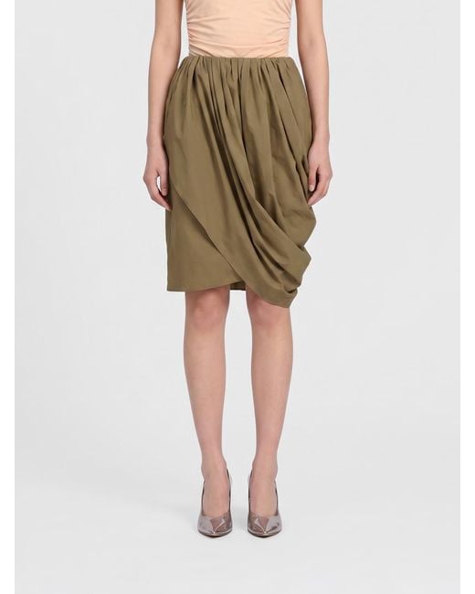 Chloé Green ChloÉ Draped Cotton Skirt