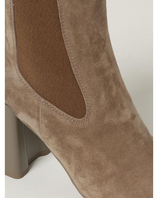 Hogan Brown Flat Ankle Boots