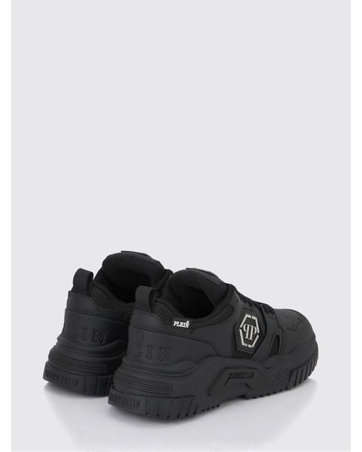 Philipp Plein Black Leather And Mesh Sneakers for men