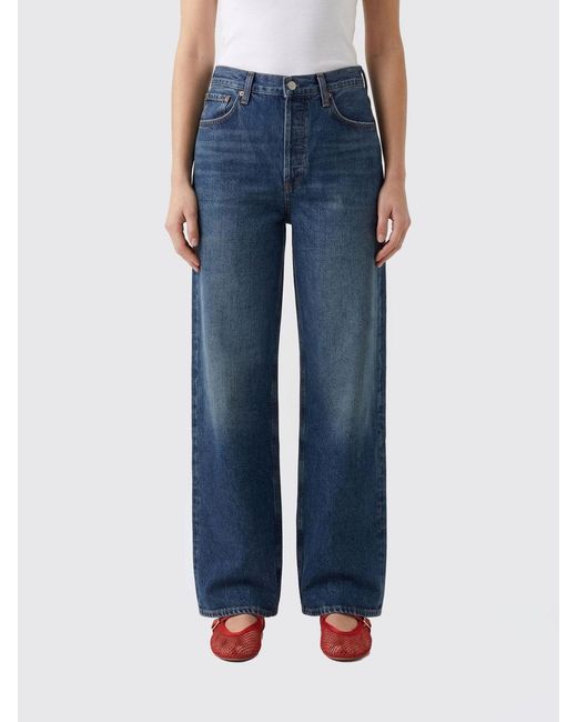 Agolde Blue Wide-Leg Denim Jeans