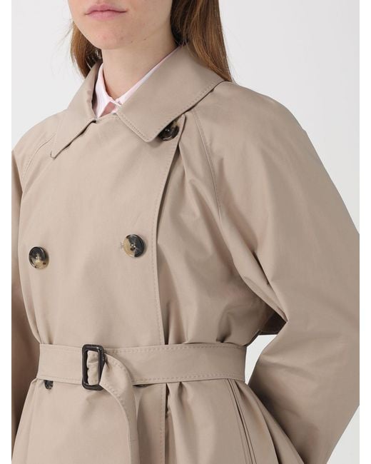 Max Mara Natural The Cube Double Breasted Cotton Trench Coat Max Mara