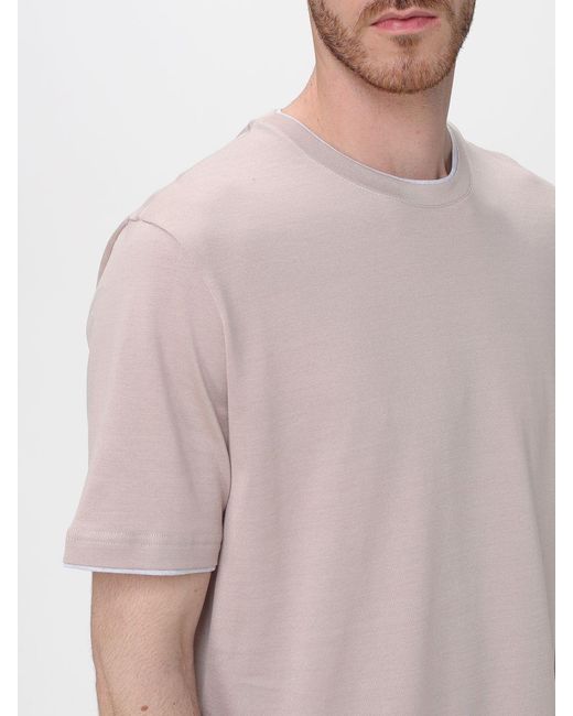 Eleventy Pink Basic Cotton T-Shirt for men