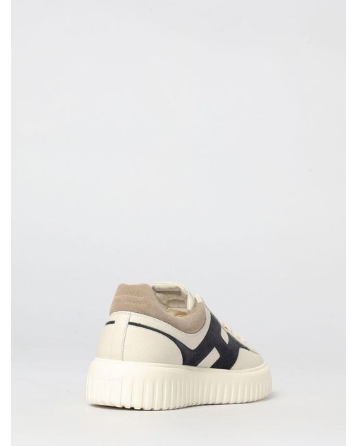 Hogan White H-Stripes Leather Sneakers for men