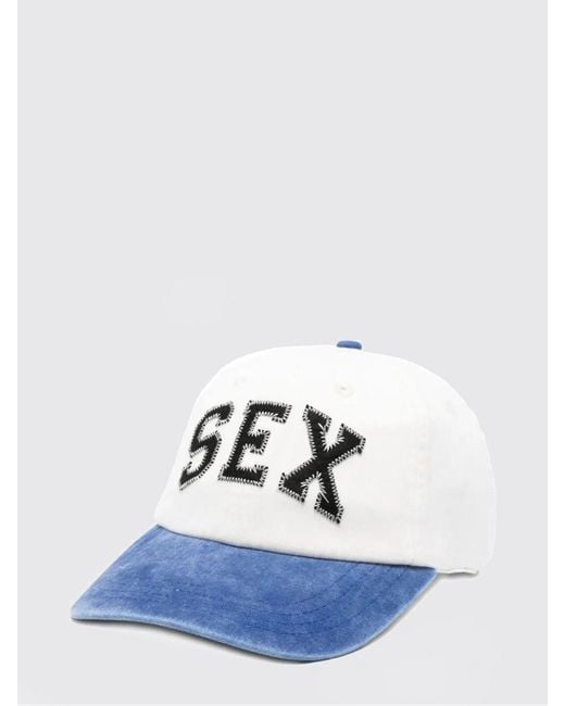 Carne Bollente Blue Cotton Baseball Cap for men