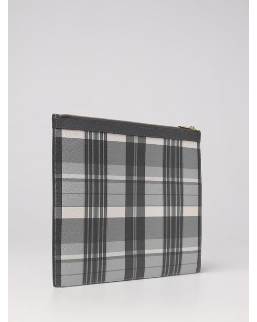 Thom Browne Metallic Grainy Leather Document Holder for men