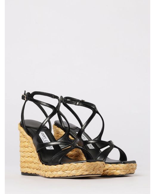 Jimmy Choo Metallic Ayla Leather Wedge Sandal