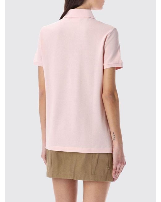 Lacoste Pink Cotton Polo Shirt With Logo