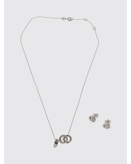 Tory Burch White Miller Pavé Necklace And Earrings Set By