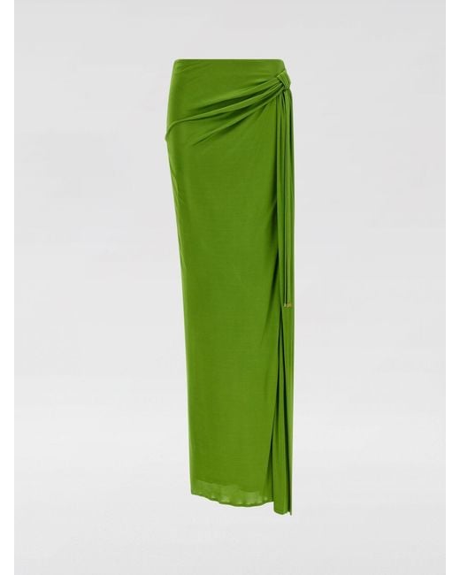 Elisabetta Franchi Green Jersey Long Skirt