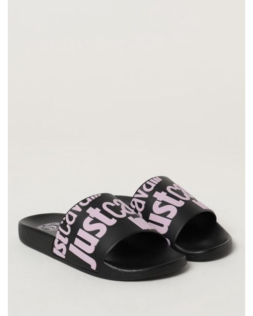 Just Cavalli Black Flat Sandals