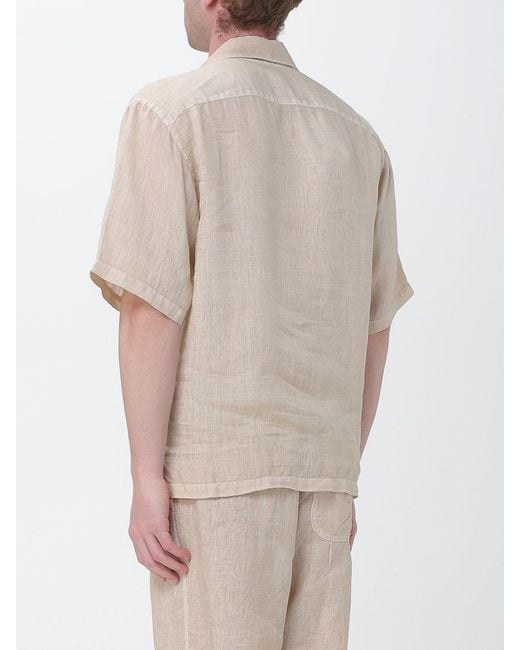 120% Lino Natural Casual Linen Shirt for men