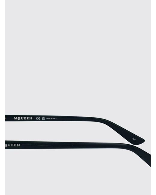McQueen White Acetate Sunglasses for men