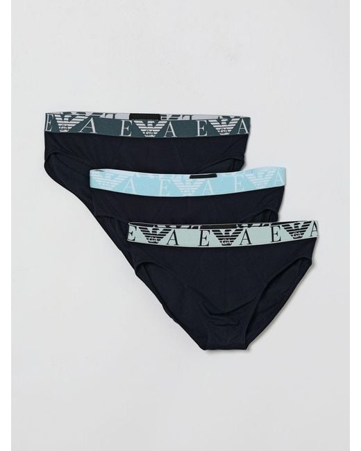 Emporio Armani Blue Set Of 3 Briefs for men
