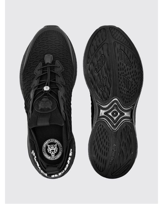 Philipp Plein Black Crochet Knit Sneakers for men