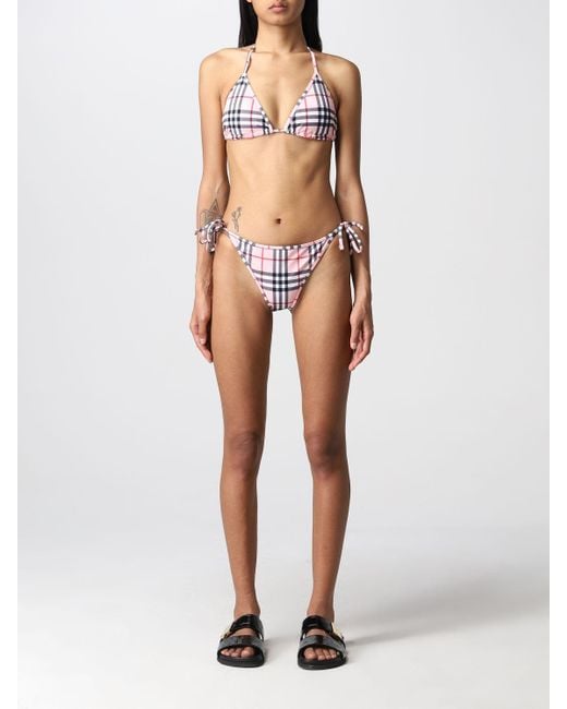 Burberry White Check Bikini Swimsuit