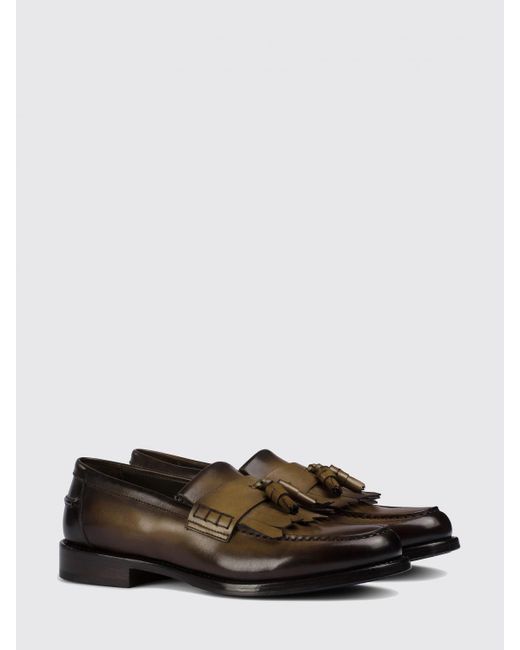 Doucal's White Smoked Leather Loafers With Fringes And Tassels for men