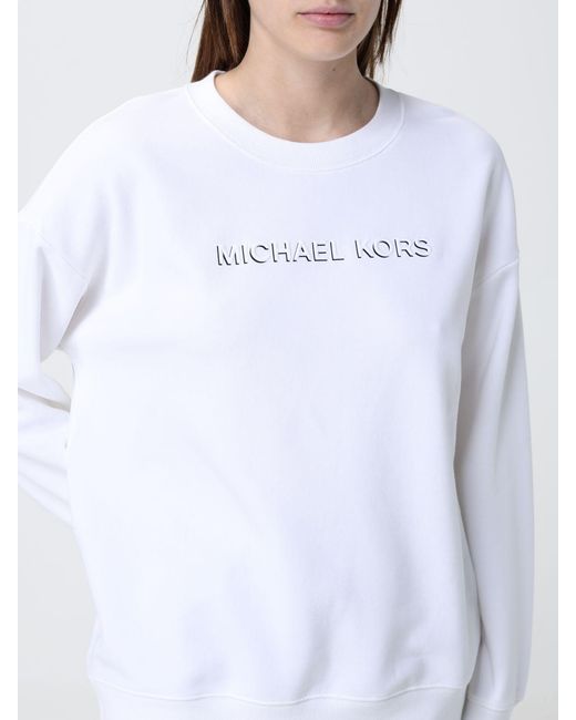 Michael Kors White Cotton Crewneck Sweatshirt