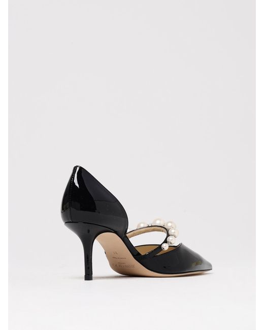 Jimmy Choo Black Aurelie Patent Leather Pumps With Pearls