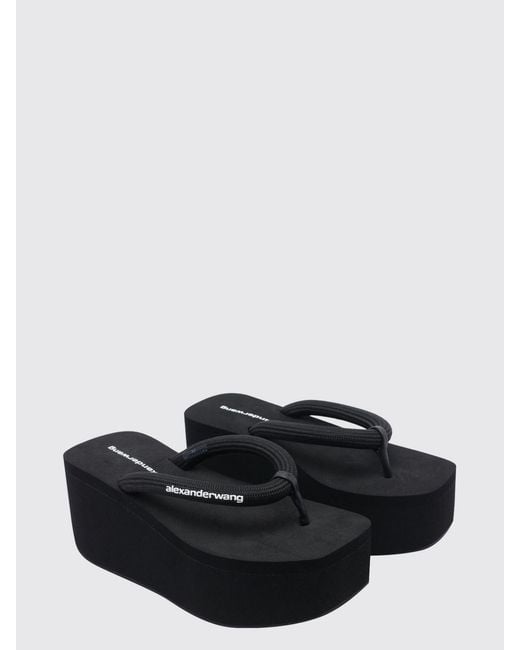 Alexander Wang Black Jenna Platform Thong Sandals