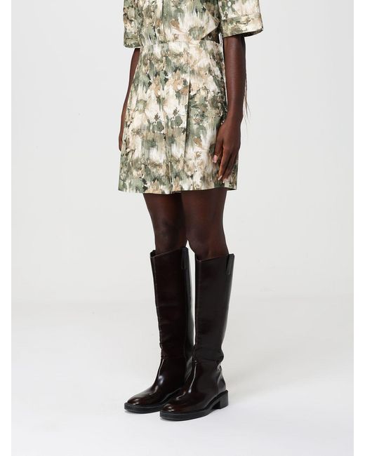 Max Mara Green Printed Cotton Shorts