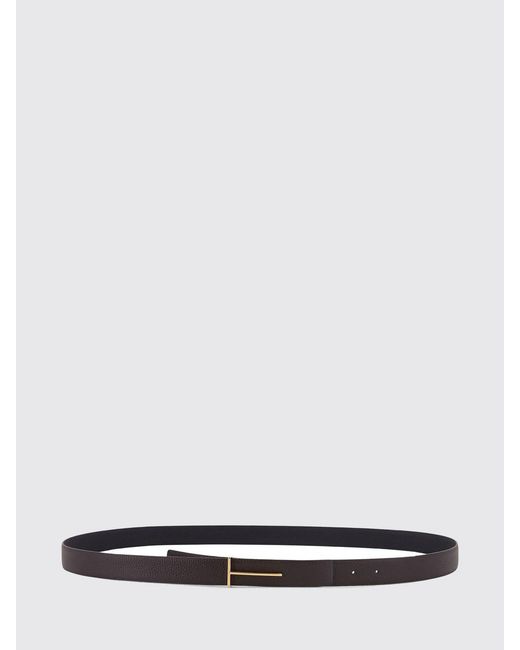 Tom Ford White Hammered Leather Reversible Belt for men