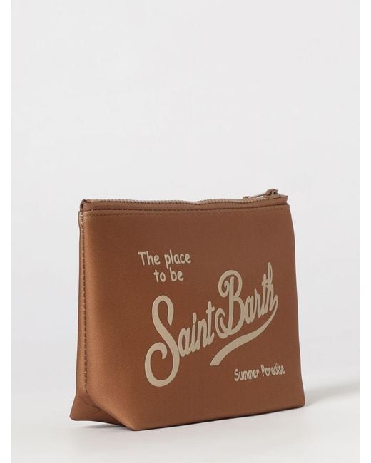 Mc2 Saint Barth Brown Aline Striped Polyester Pouch for men
