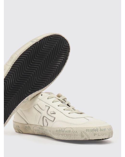 Premiata White David Used Suede Sneakers for men